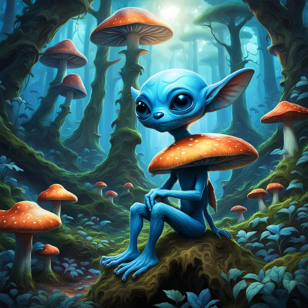 Stitch in a Fantastical Forest: Digital Matte Painting
