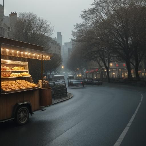 Fish Bread Truck and Chestnut Vendor: Street Photography