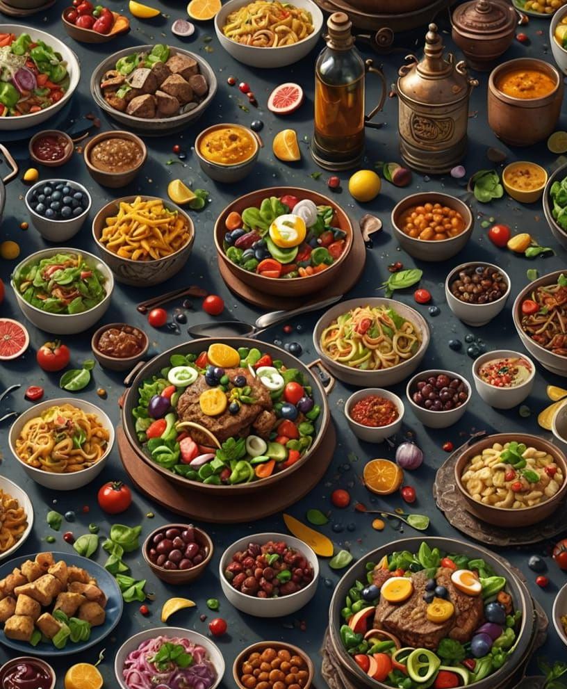 Healthy Food for Teens: Detailed Matte Painting