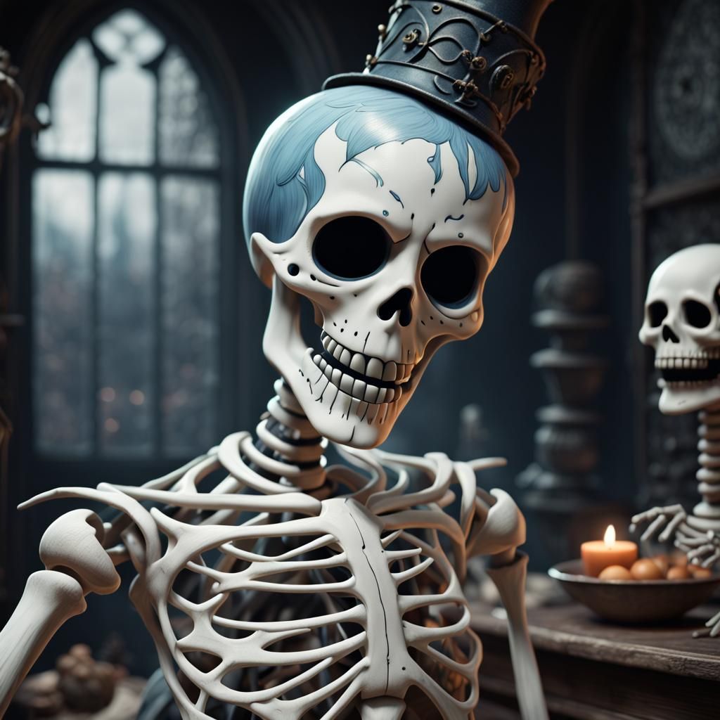 Jack Skellington Porcelain Doll: Detailed Matte Painting