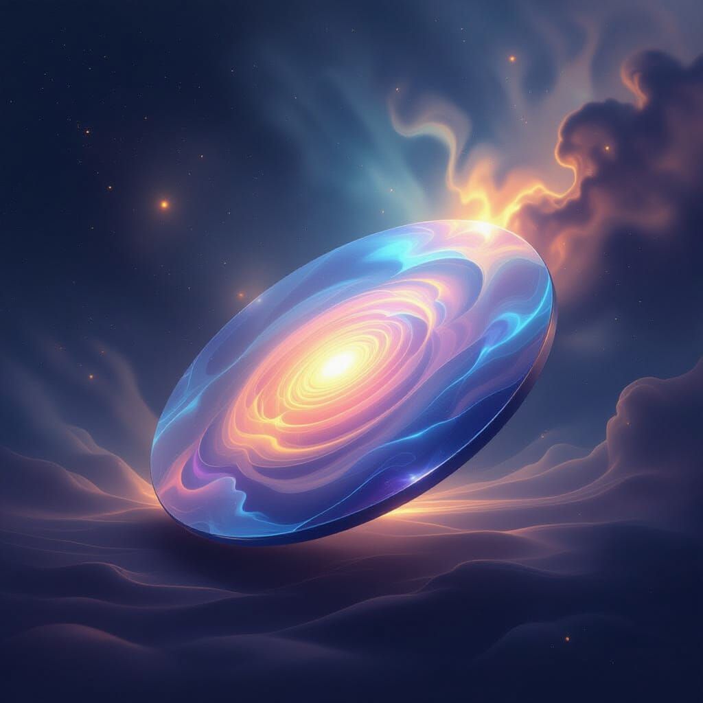 Iridescent Disc of Wisdom in Ethereal Void