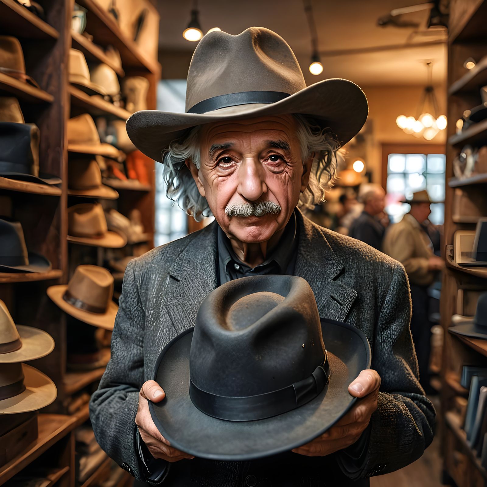 Albert Einstein as a Hat Seller