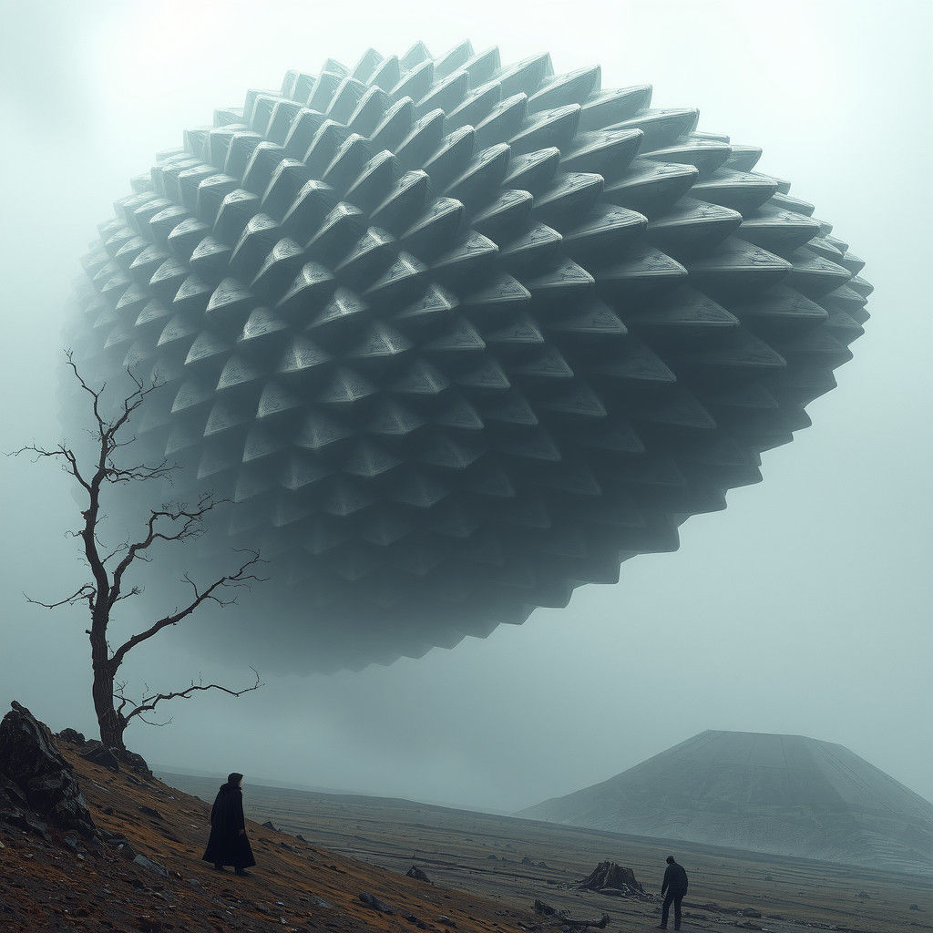 Eerie Pine Cone Vessel on Exoplanet