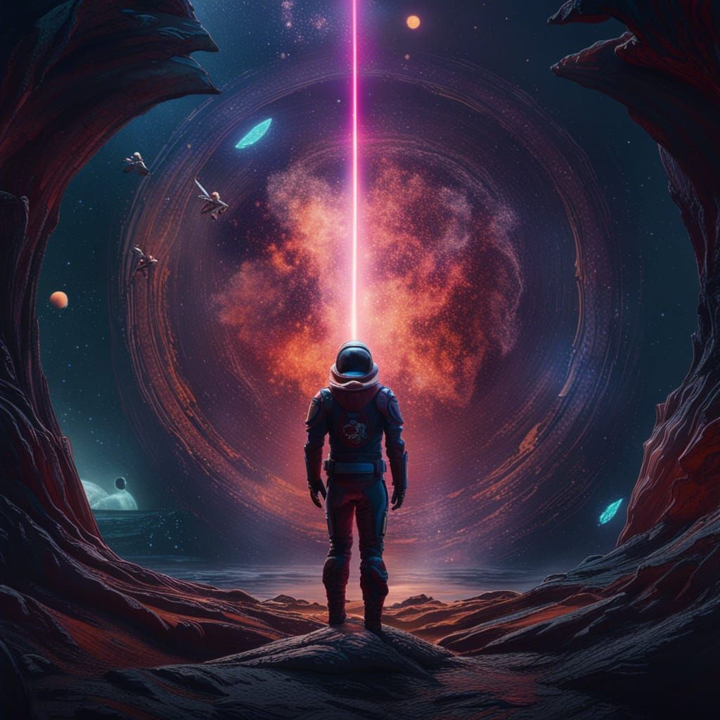 Detailed Matte Painting of Starman in Deep Color