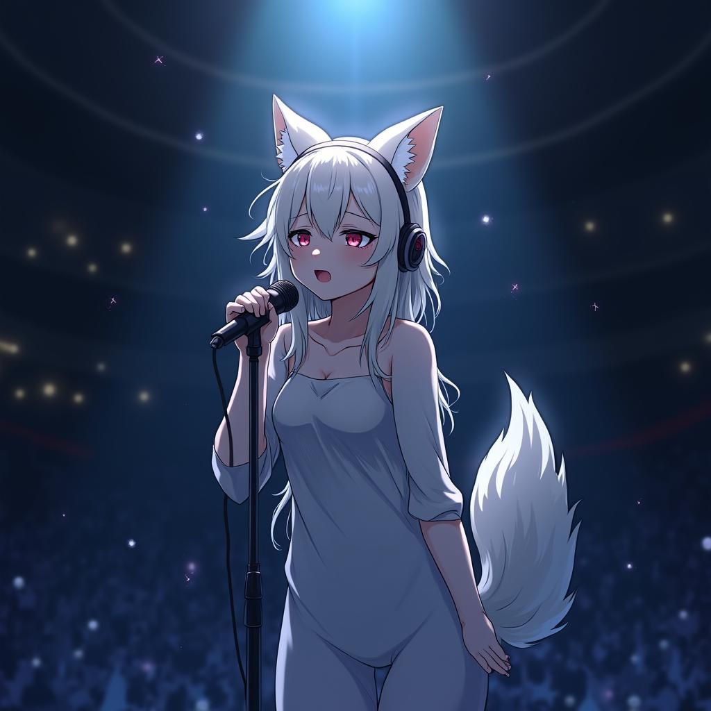Anime Wolf Singer in Emotional Spotlight