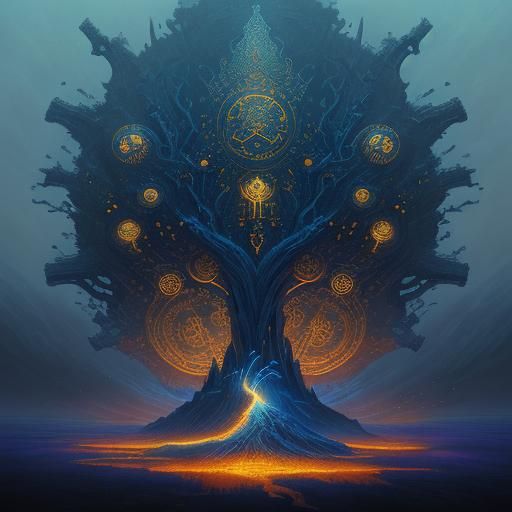 Mystical Golden Calligraphy on Ancient Tome