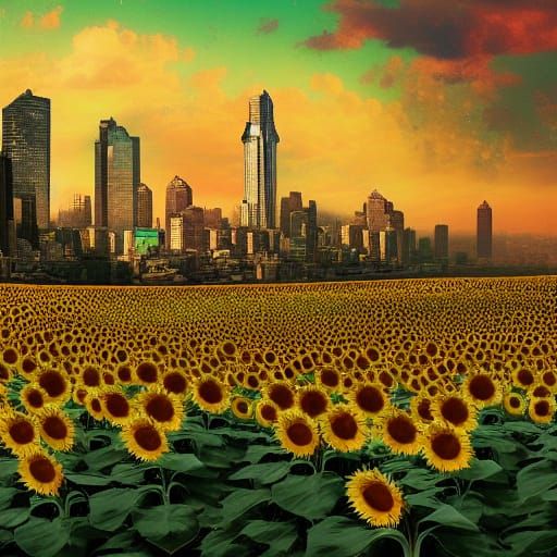 Sunflower City: Detailed Matte Painting