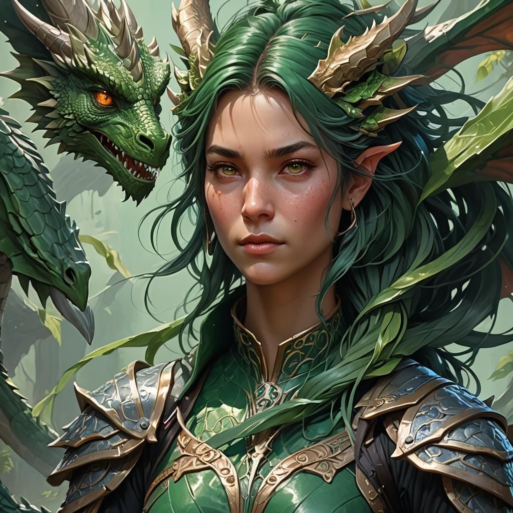 Dragon Protector: A Hyperdetailed Fantasy Portrait