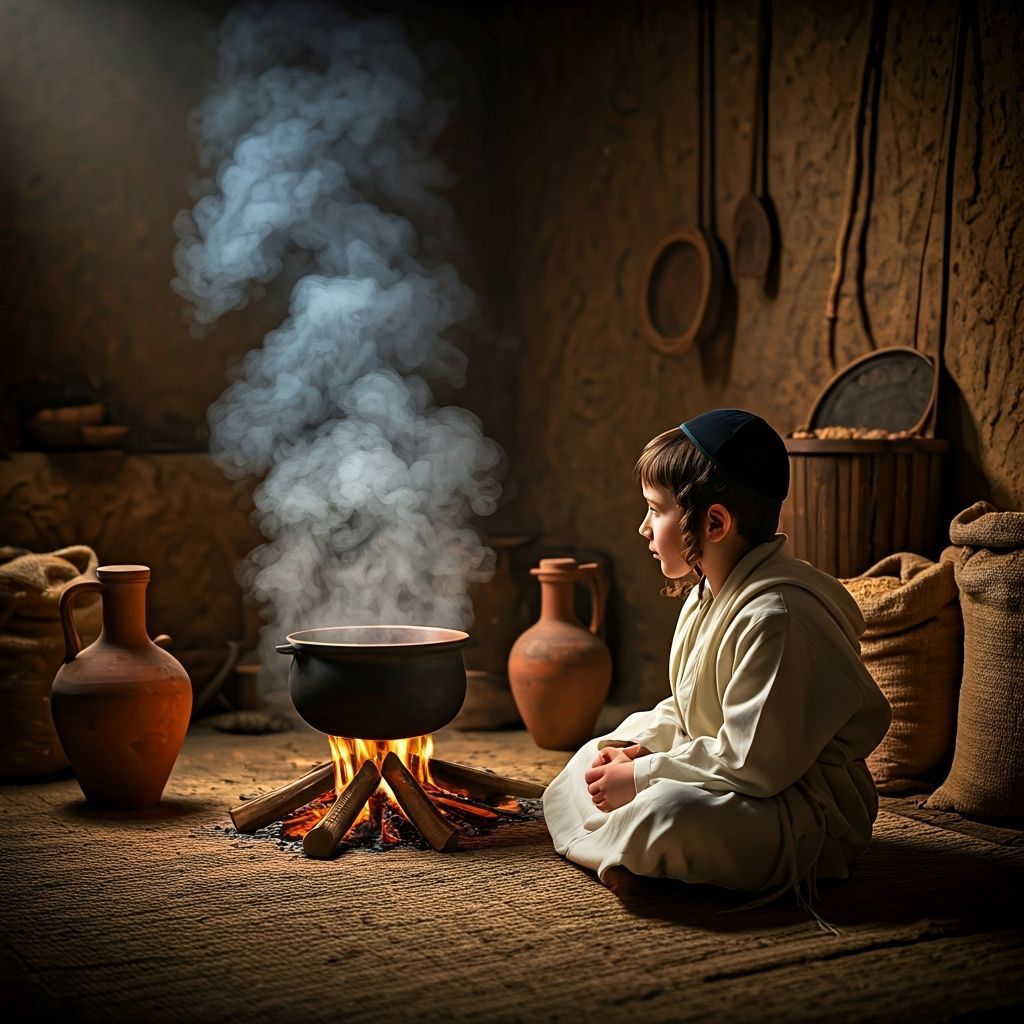 Young Jewish Boy by Firelight: Photorealistic Ancient Scene