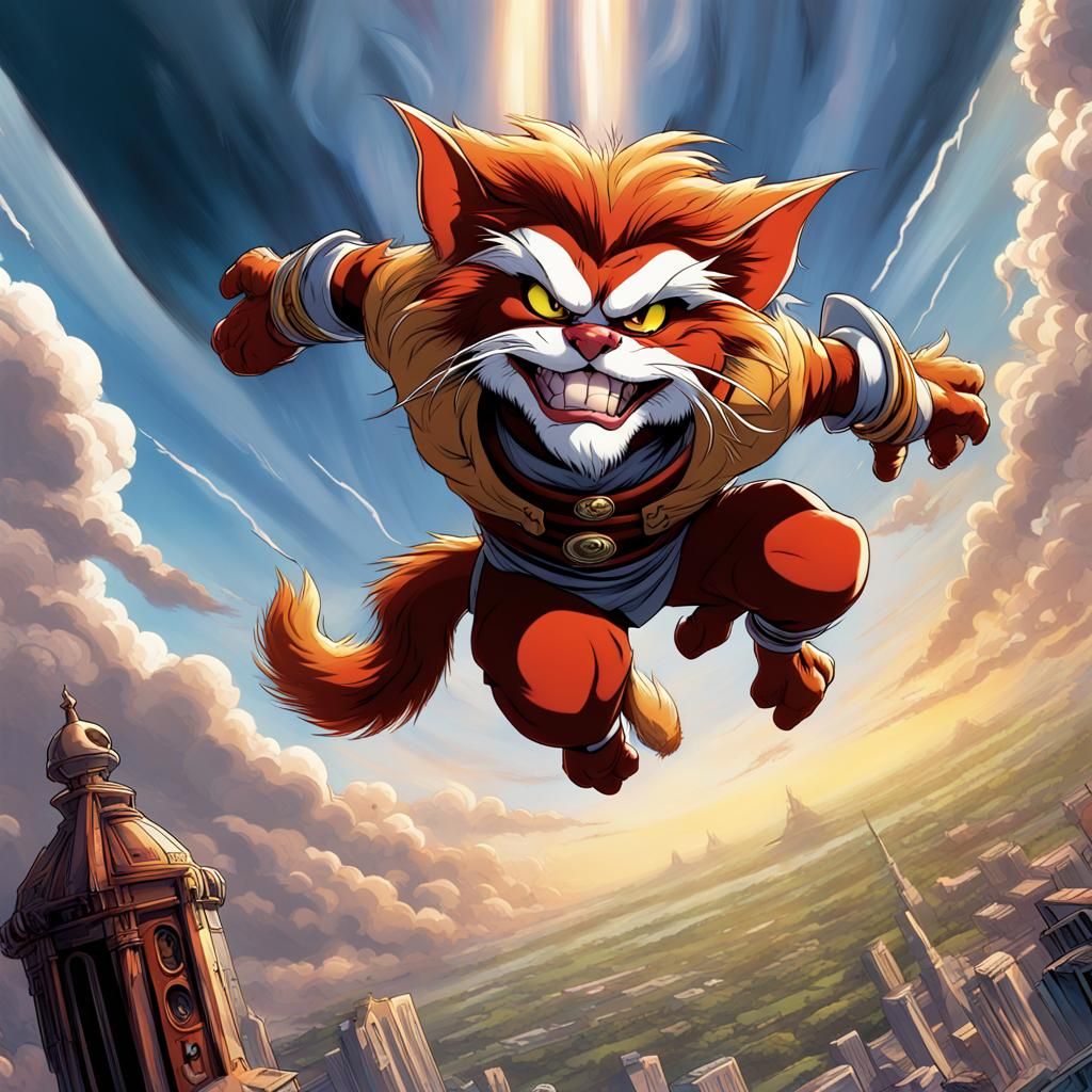Snarf Skydiving: Comic Book Art Style