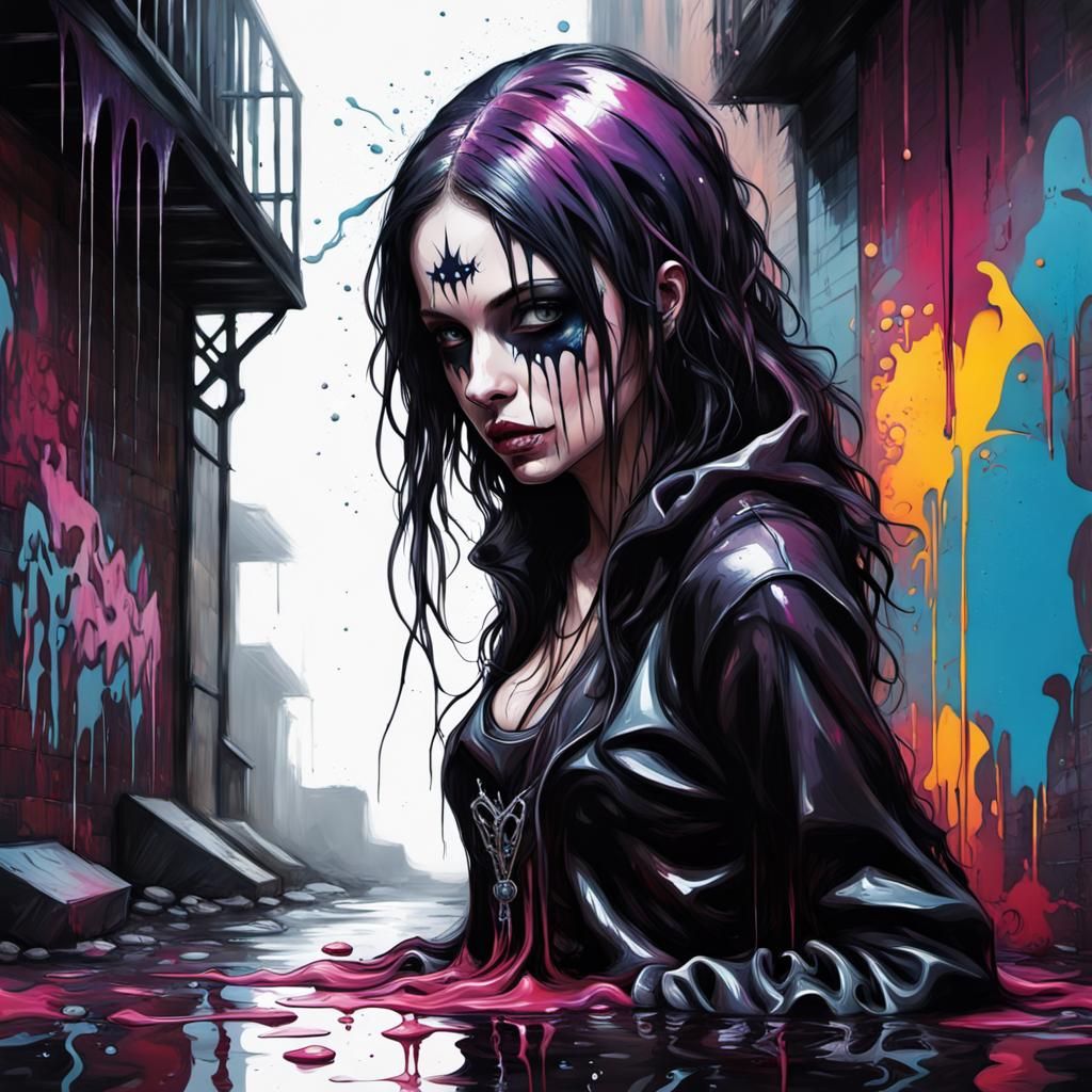 Gothic Graffiti Art in Street Style