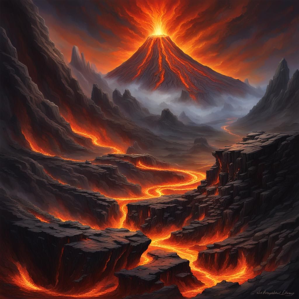 A mystical flame that burns eternally at the heart of a volc...