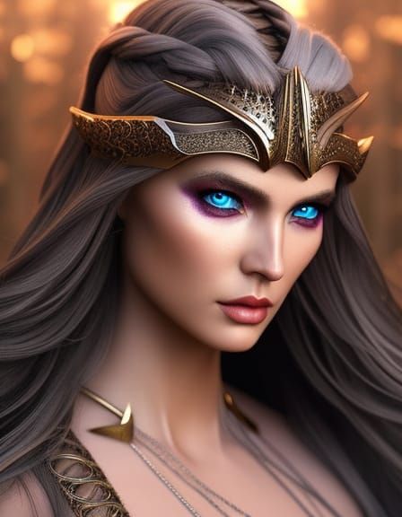 Portrait of Norse Goddess of Spring in Watercolor