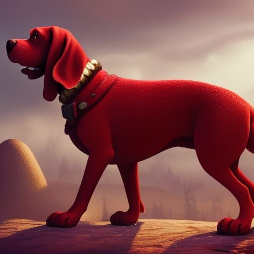 Clifford the Big Red Dog: Detailed Matte Painting