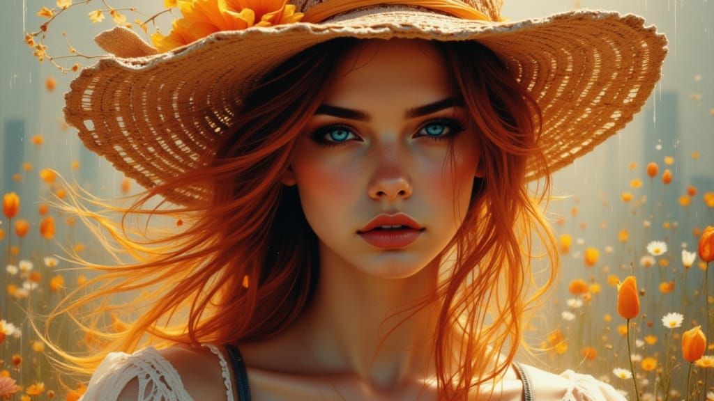 Melancholic Portrait on Memory Lane in Triadic Colors