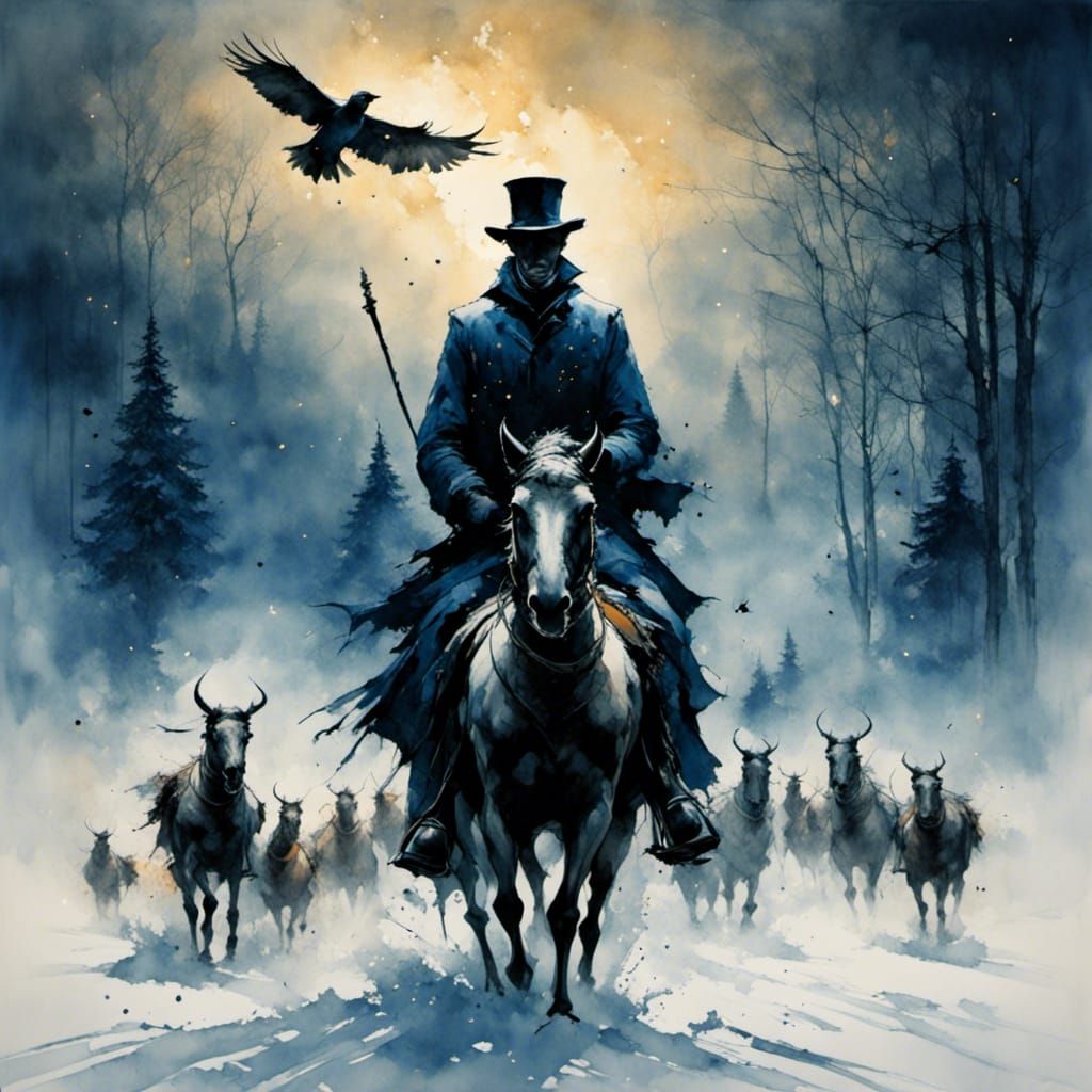 Snowmen Enjoying Twilight Spliff in Winter Scene