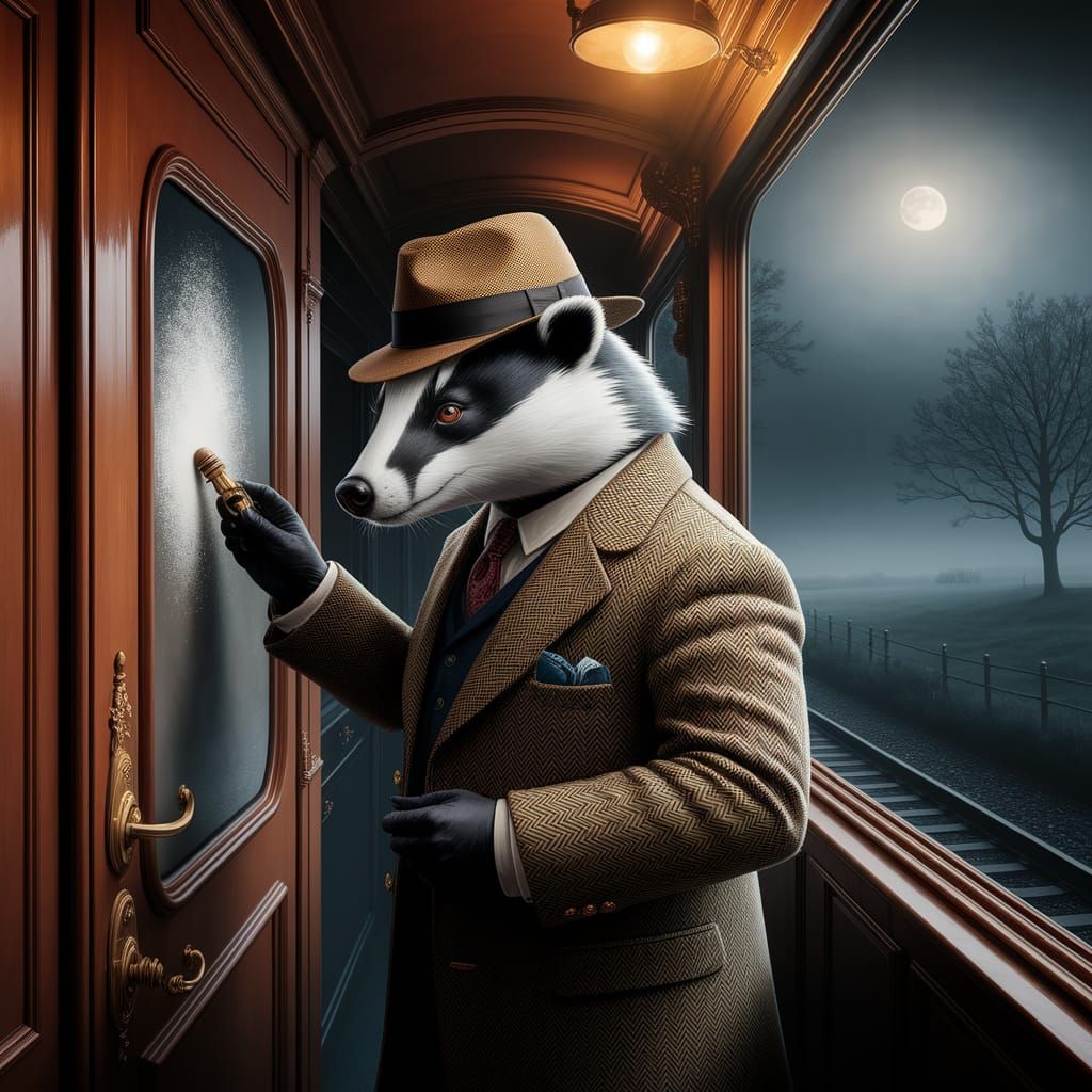 Badger Detective Investigates Fingerprints on Vintage Train