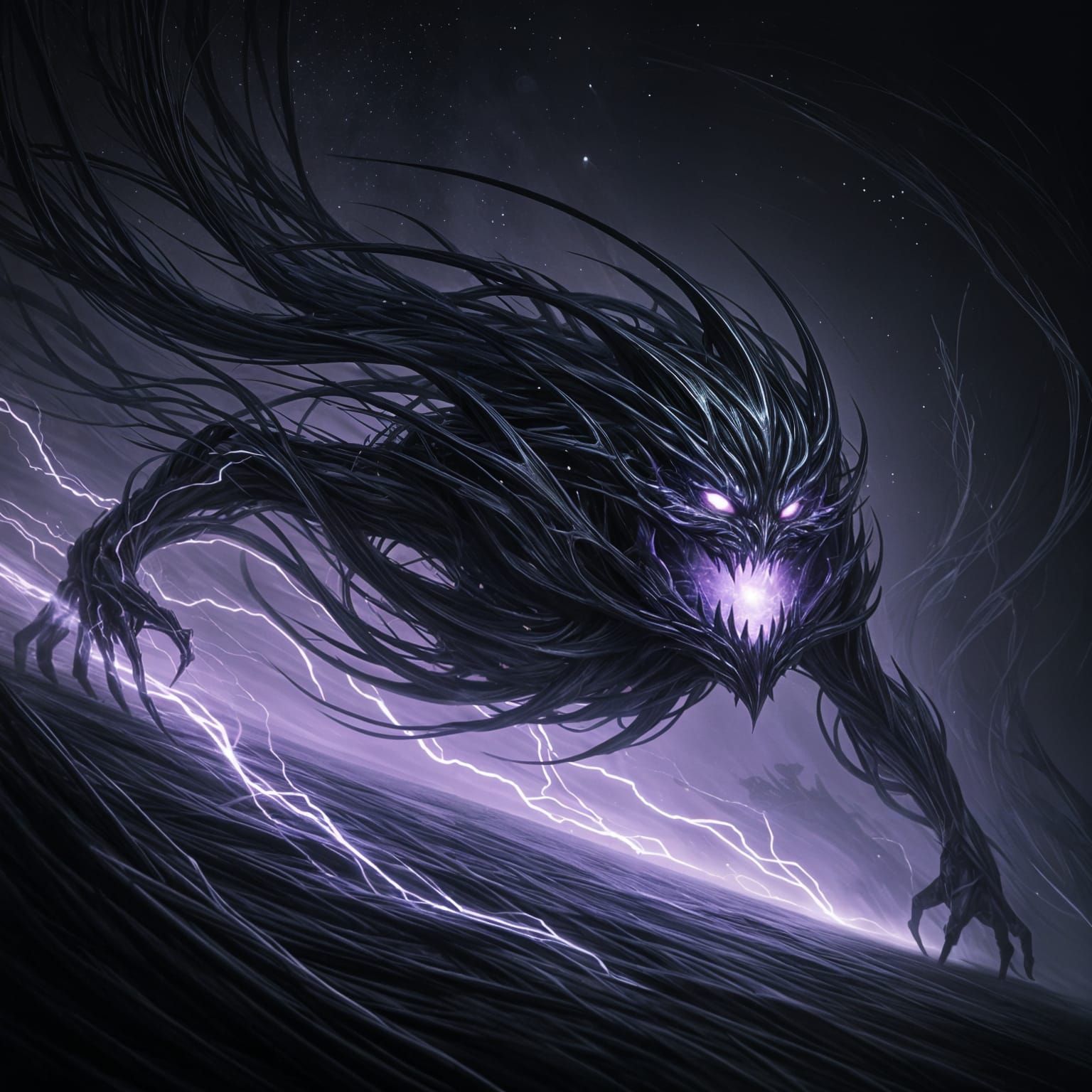 Umbravore: Ethereal Being in Moonlit Forest