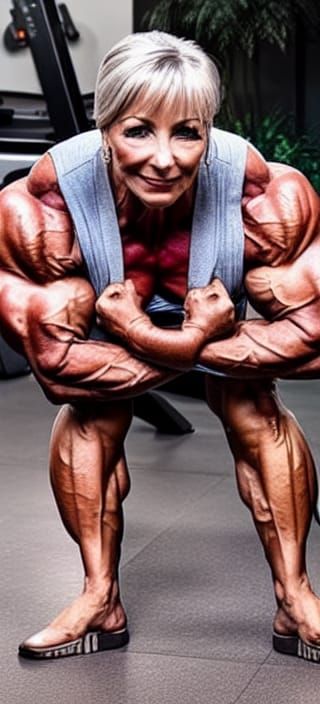 Muscular Female Bodybuilder Flexing Ripped Physique