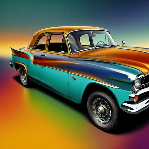 Vintage Car in Liminal Space: Abstract Art