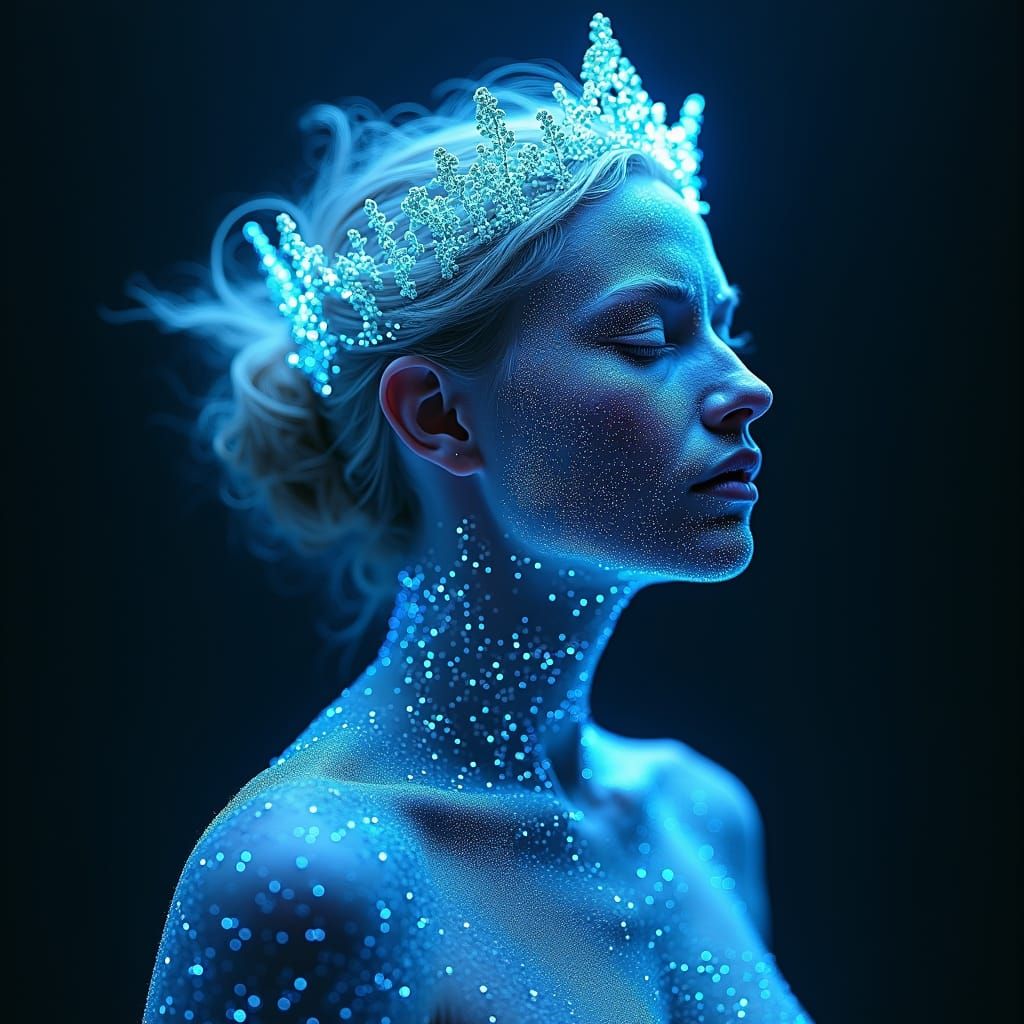 Bioluminescent Goddess in the Deep Sea, Hyperrealism