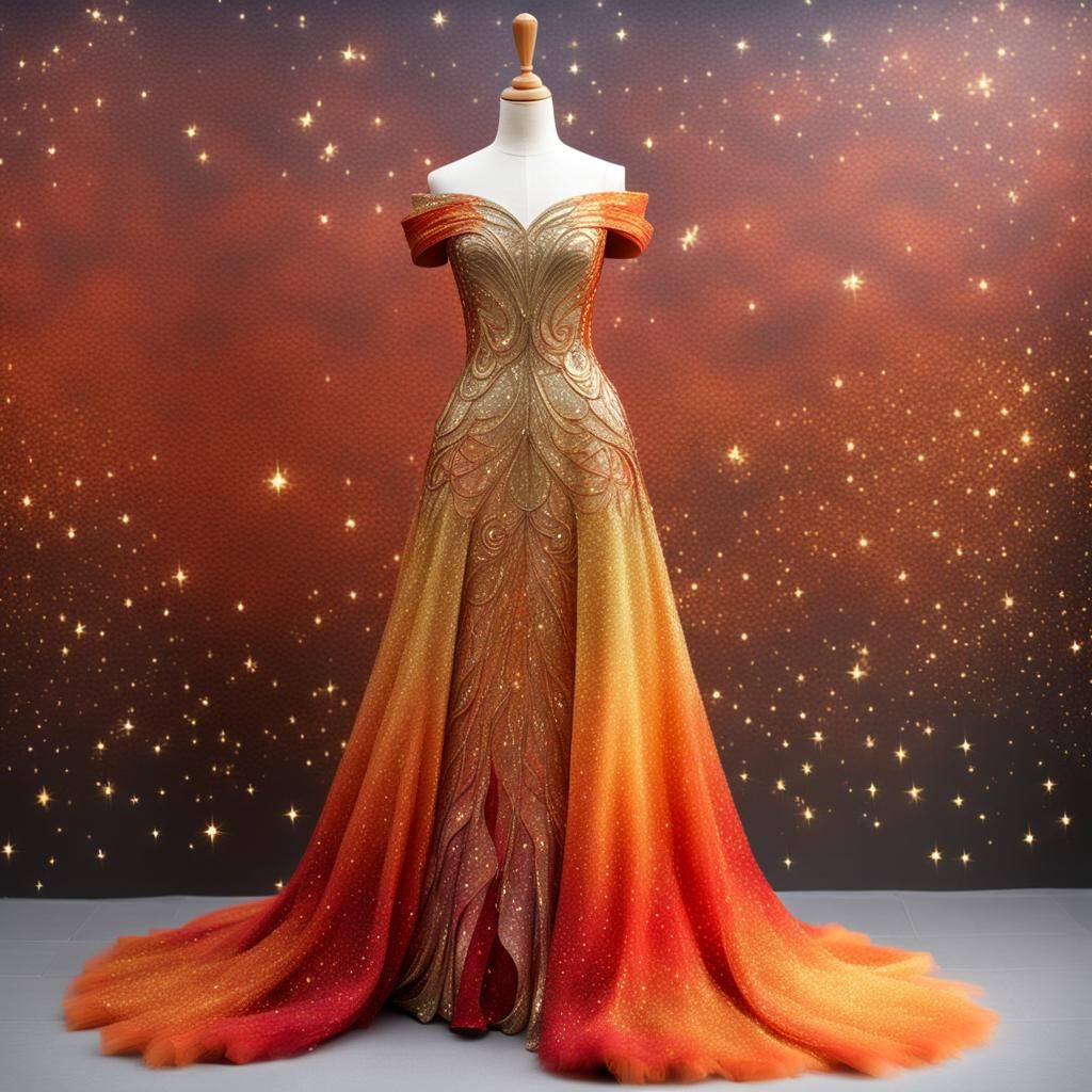 Fantastical Alien Dress with Glittering Ombre Effect