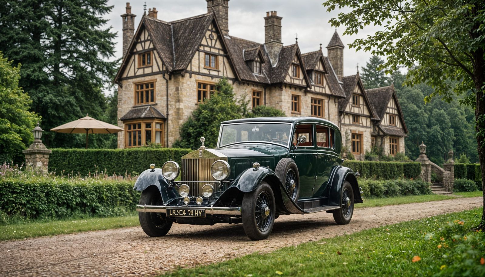 1920s Rolls Royce Parked at Elven Cottage