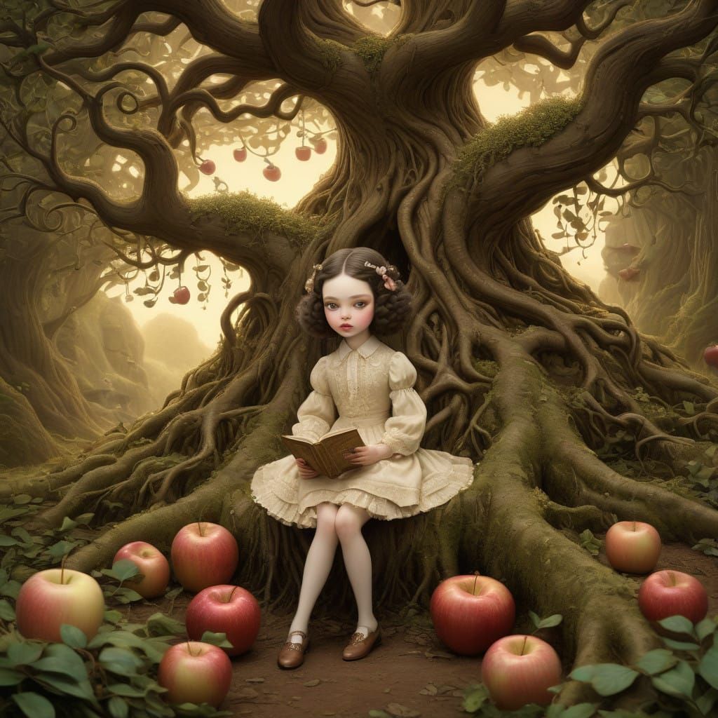 Whimsical Village Born from Ancient Apple Tree