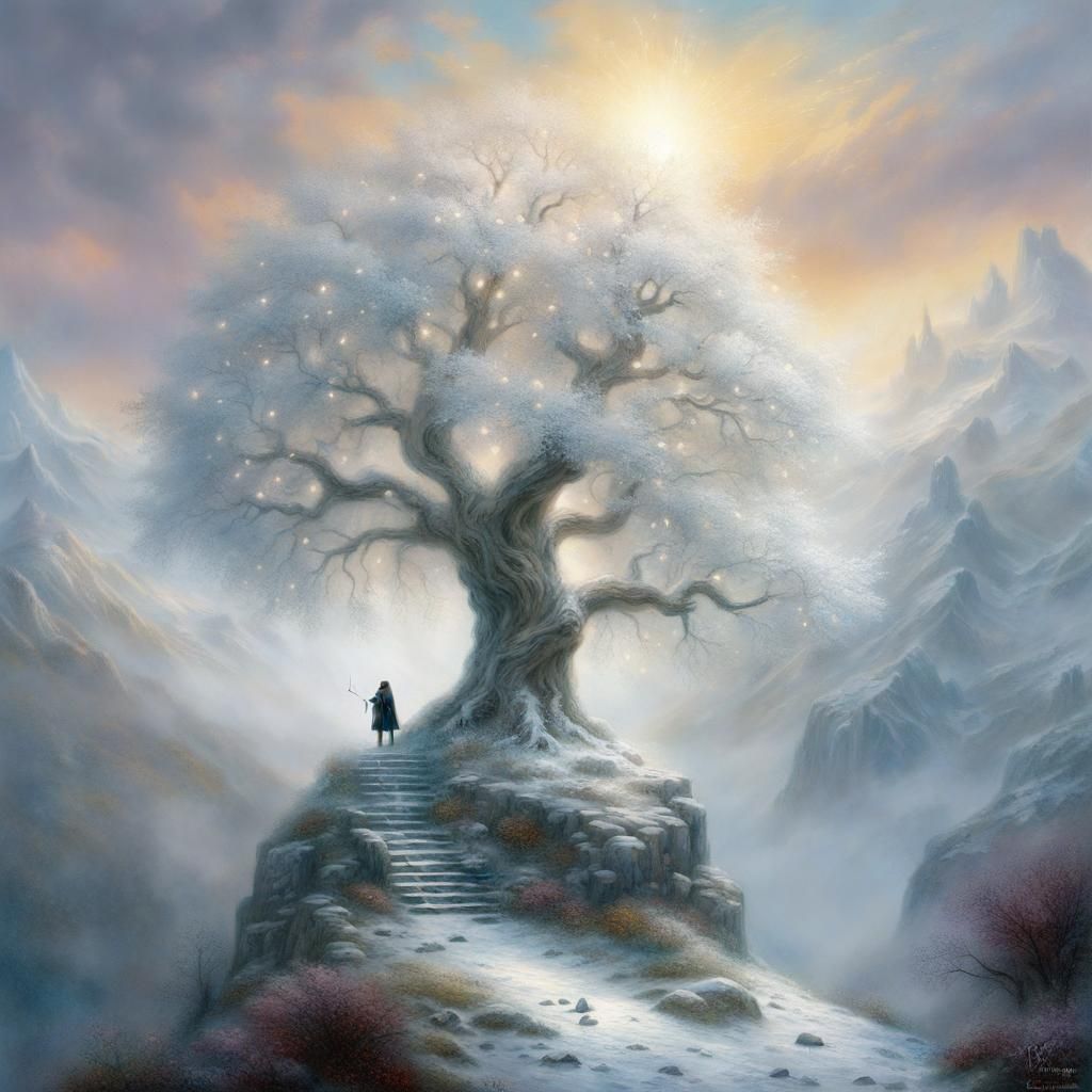Jon Snow at the White Tree of Gondor