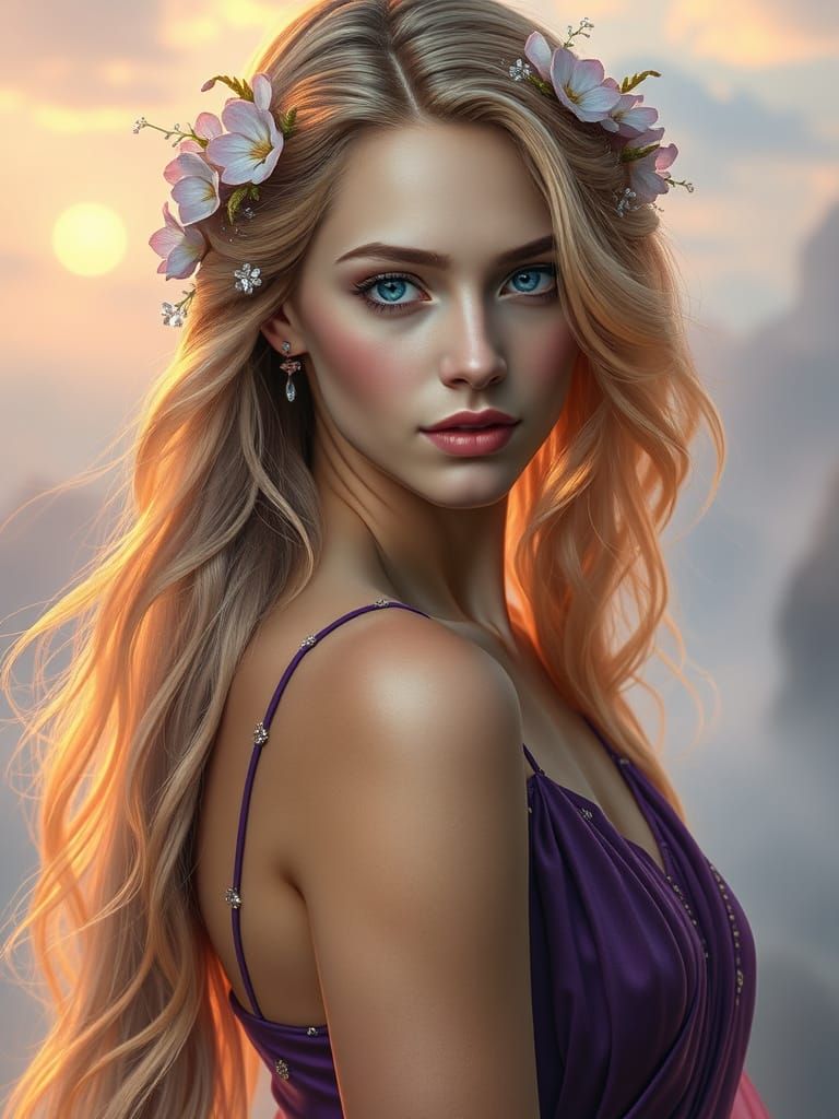 Greek Goddess in Ethereal Regalia