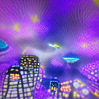 Flying Through a Glowing Cyberpunk Cityscape