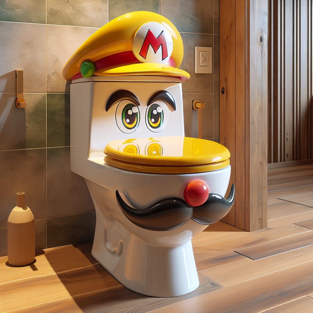Whimsical Toilet Design Inspired by Video Game Character