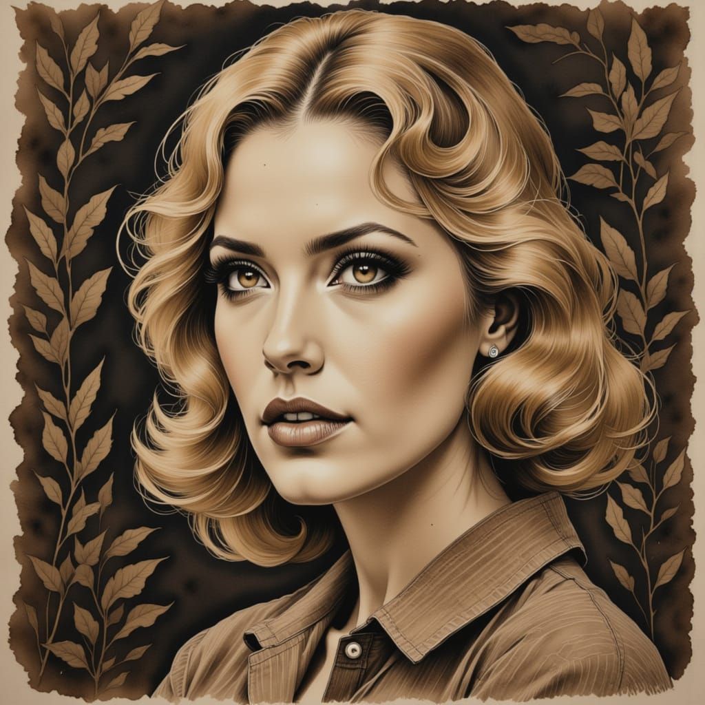 Muted Portrait with Harlow Gold Hair and Bette Davis Eyes