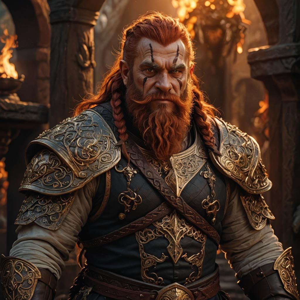 A male dwarven Thane.