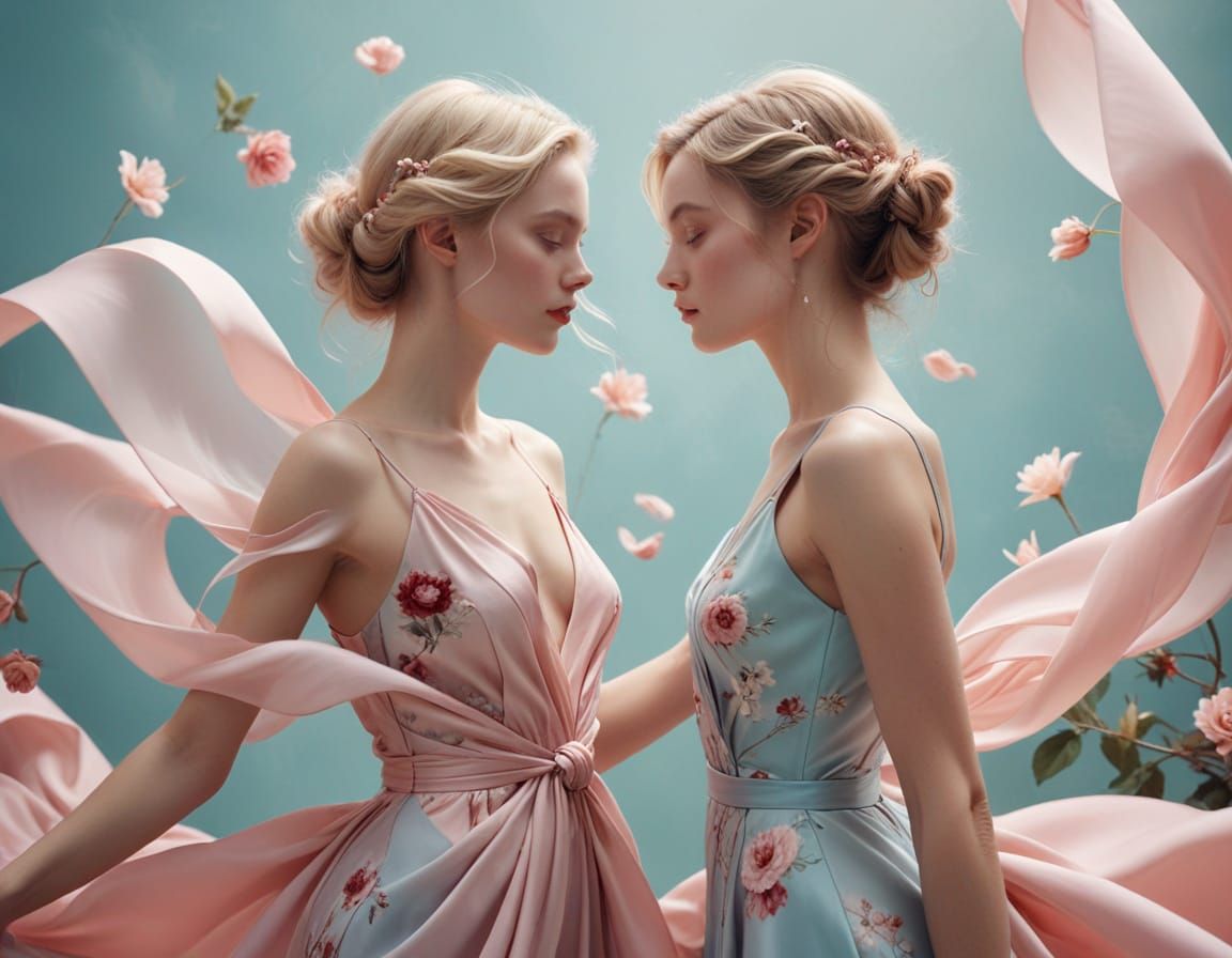 Ethereal Fashion Encounter in Pastel Hues