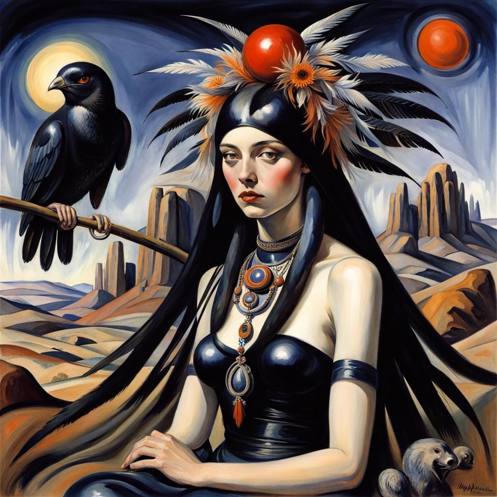 Surreal Maximalist Fusion: Goth, Hippie, and Native Magic