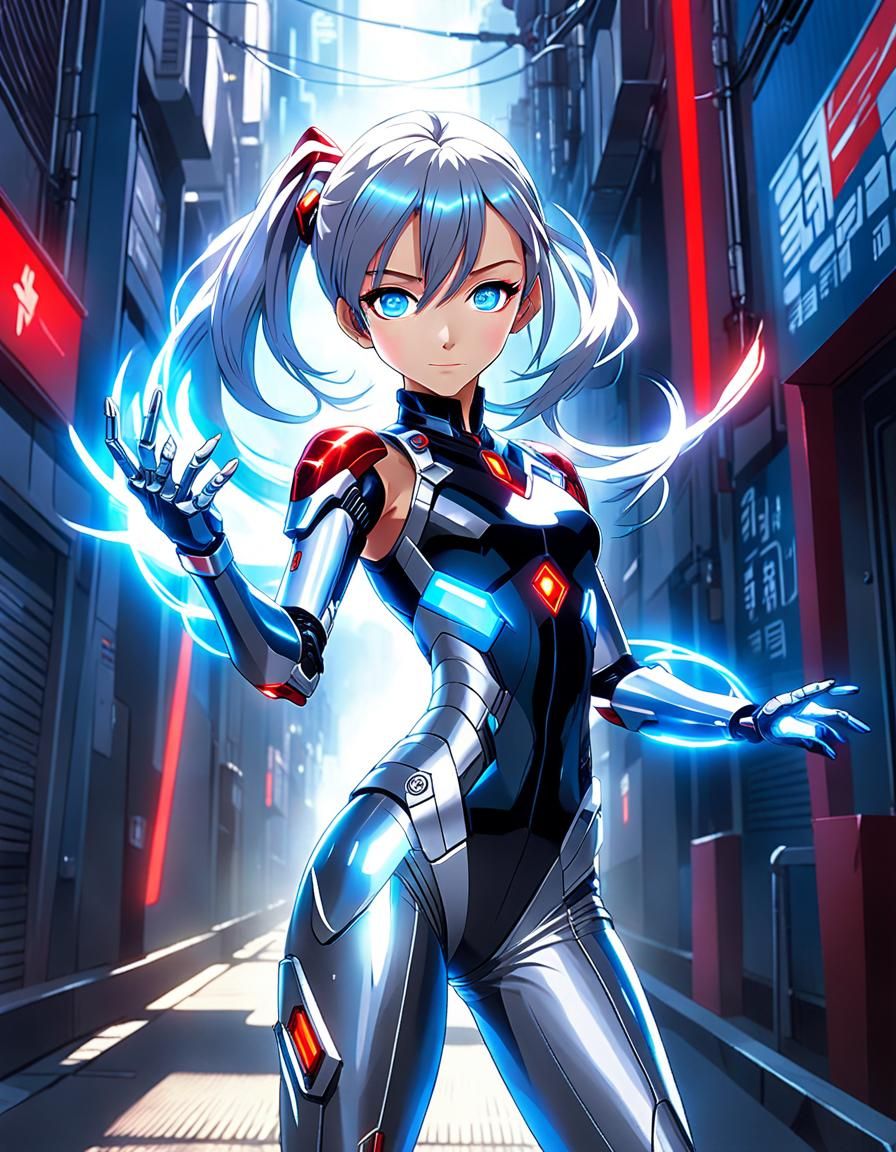 Anime cyborg girl