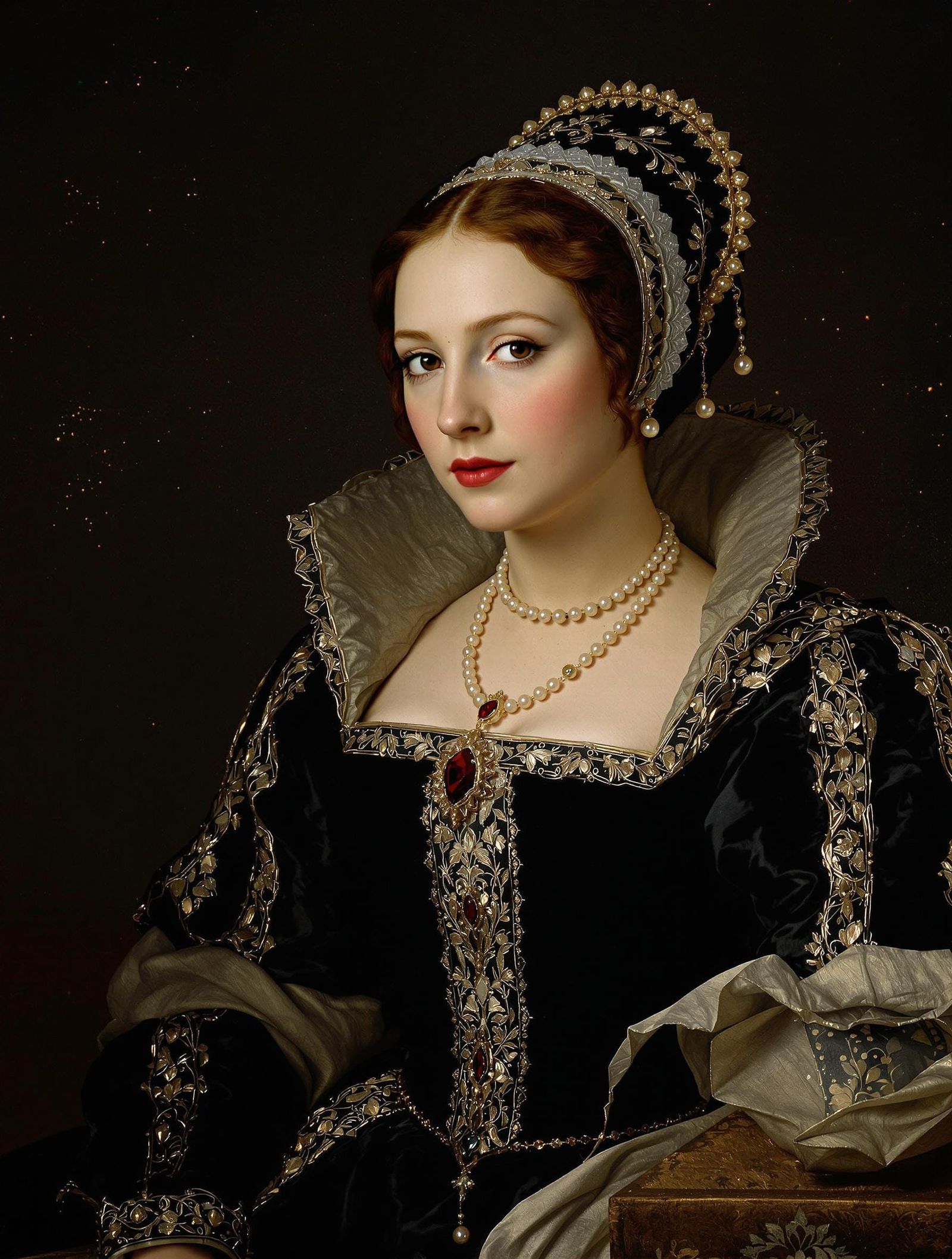 Regal Portrait of Catherine Howard in Muted Elegance