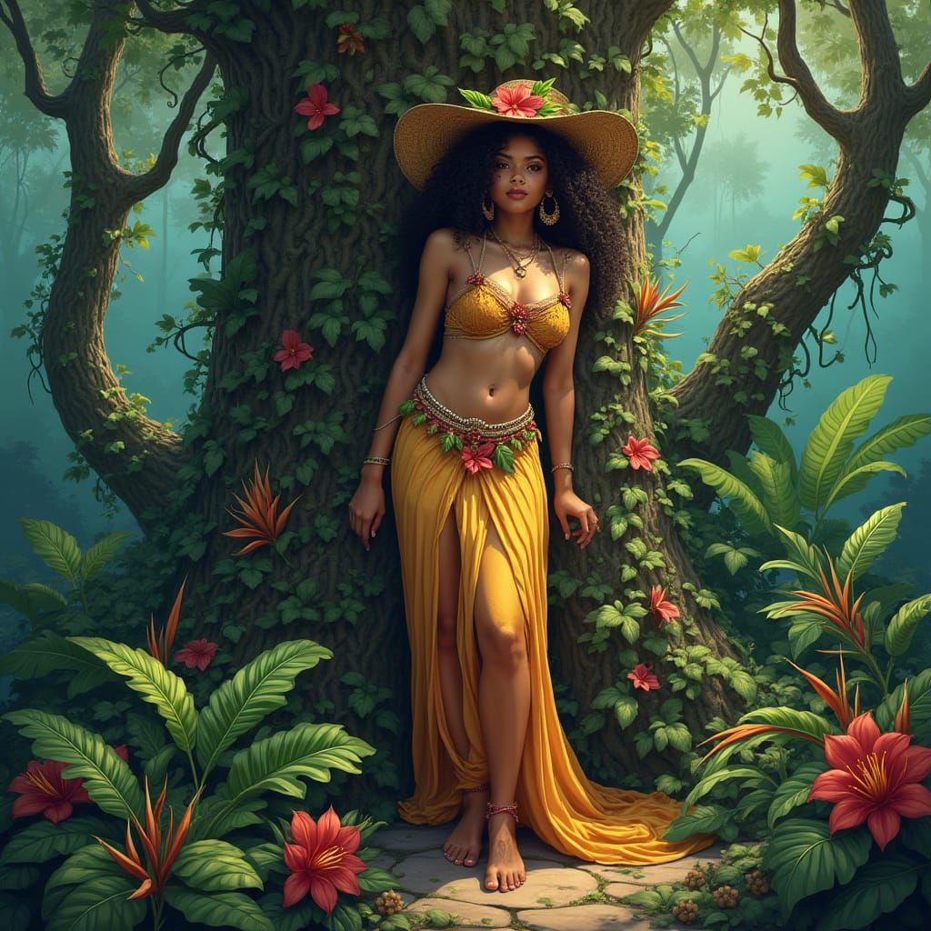 Enchanted Forest Nymph in a Mystical Natural Setting