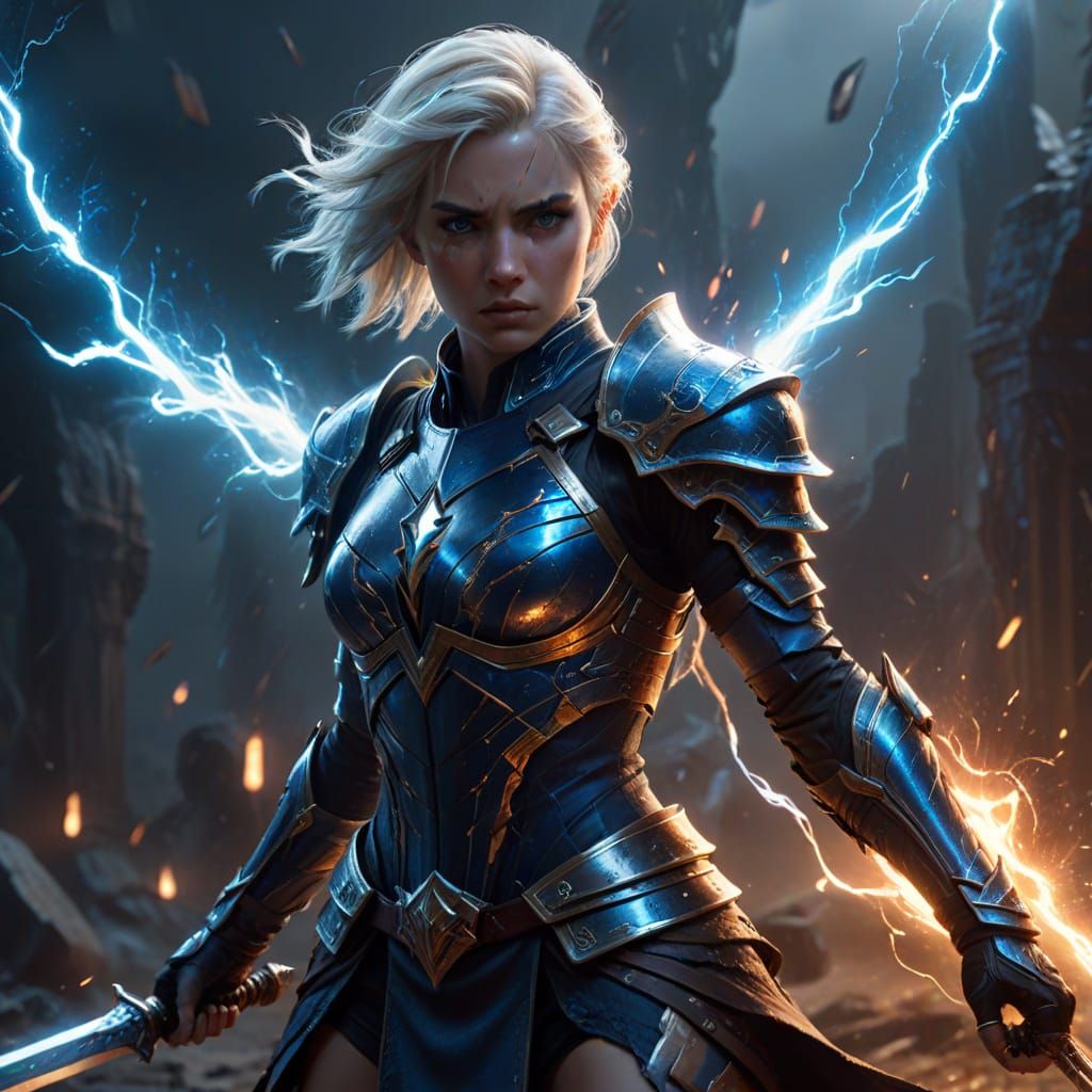 Ethereal Female Warrior in Cinematic Concept Art