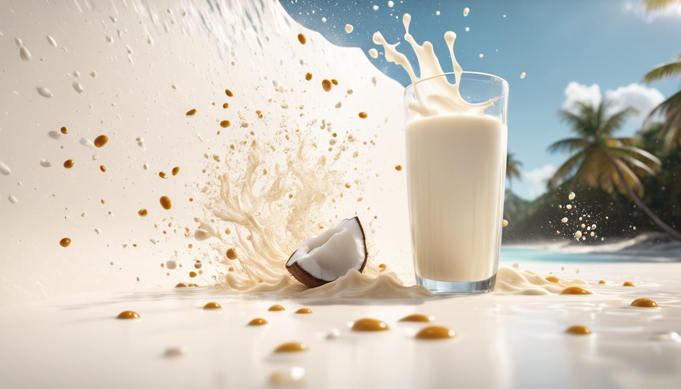 Splashing Milk and Honey Wall in Hyperrealistic Detail