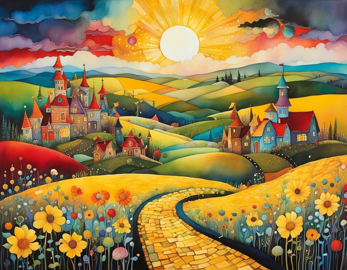 Magical Yellow Brick Road Landscape