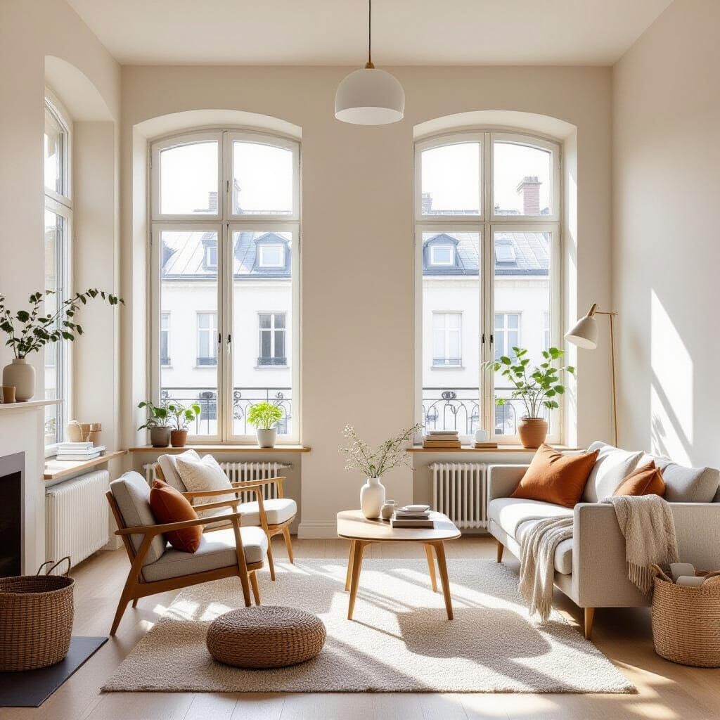 Bright Minimalist Room with Natural Light, Muji Style