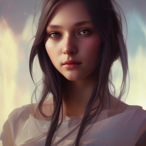 Hyperdetailed Portrait in Artgerm and Mucha Style