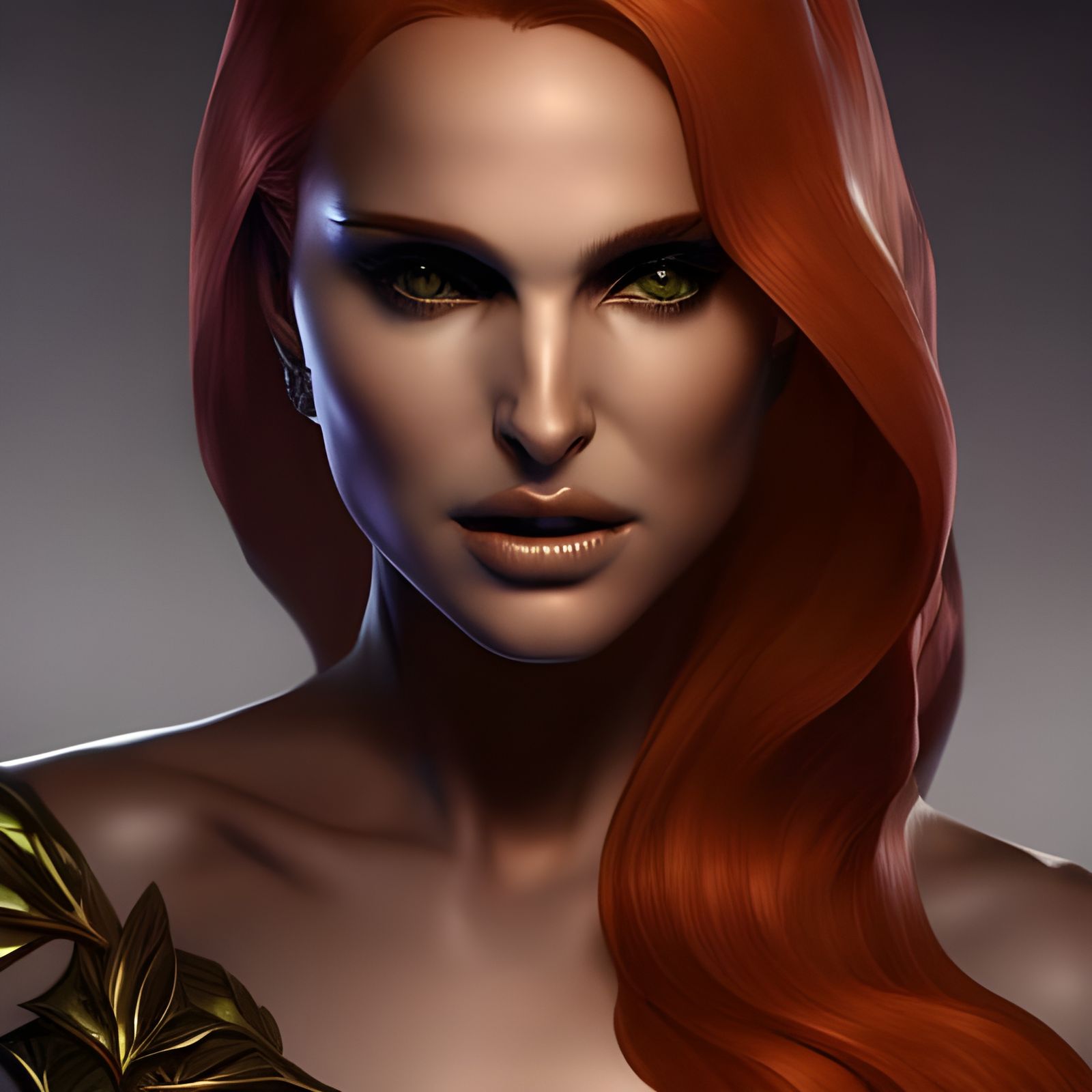 Poison Ivy Portrait in Ethereal Digital Art Style