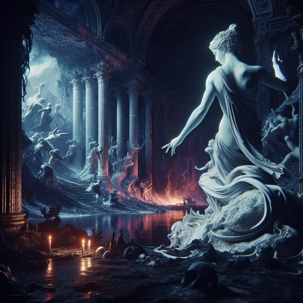 Andromeda's Punishment: A Matte Painting of Greek Myth