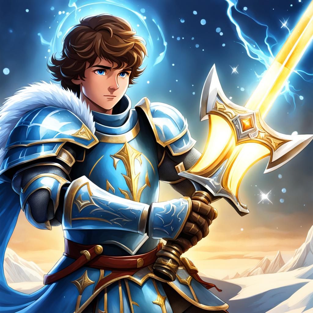 Young Knight with Ice Powers