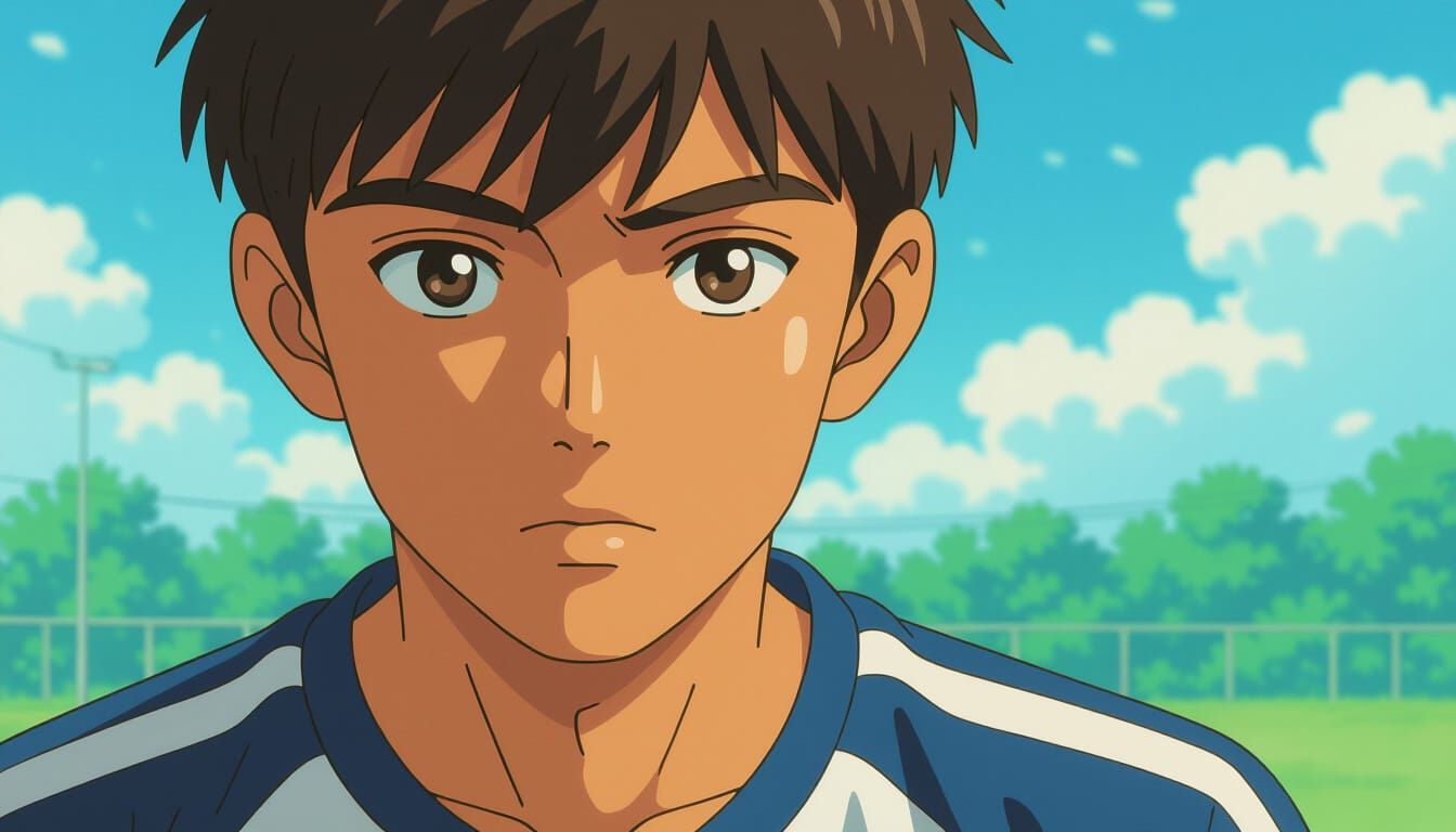 Determined Indian Teenager in Sports Clothes Illustration