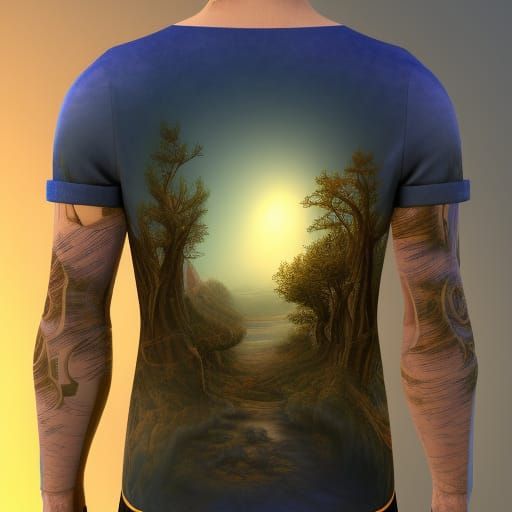 Shirt Design with Colorful 3D Natural World