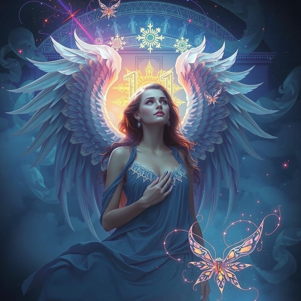 Ethereal Angelic Being Embracing Inner Wisdom